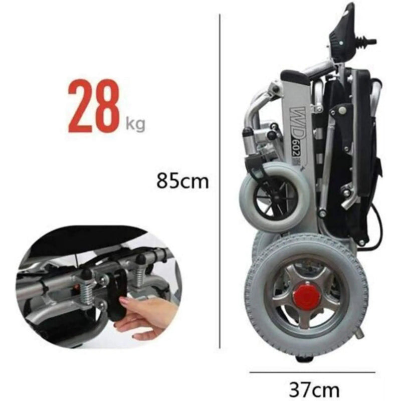PCMOS WD602 17.5-Inch Heavy-Duty Electric Motorized Lightweight Wheelchair, 250LBS (SAK56491) by SAKSBY WHOLESALE