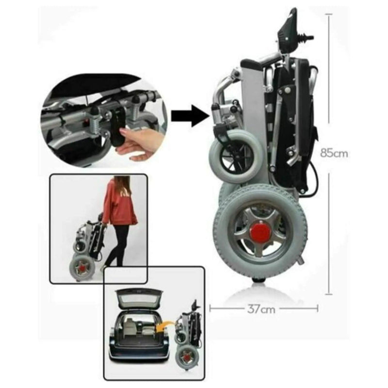 PCMOS WD602 17.5-Inch Heavy-Duty Electric Motorized Lightweight Wheelchair, 250LBS (SAK56491) by SAKSBY WHOLESALE