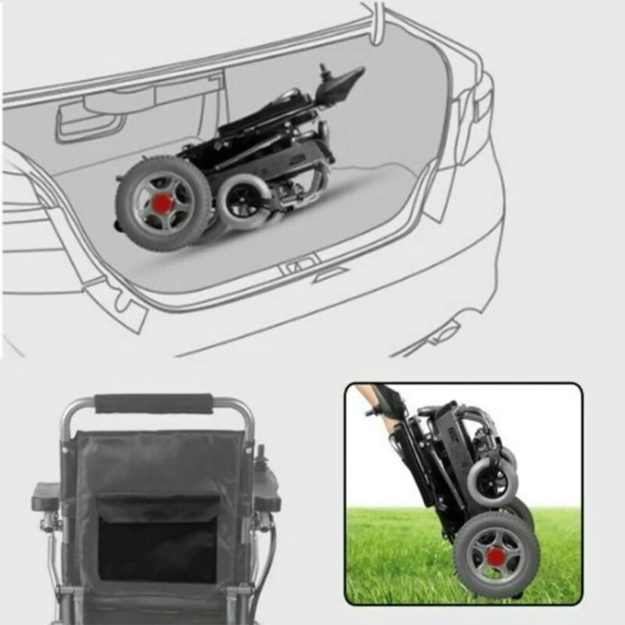 PCMOS WD602 17.5-Inch Heavy-Duty Electric Motorized Lightweight Wheelchair, 250LBS (SAK56491) by SAKSBY WHOLESALE