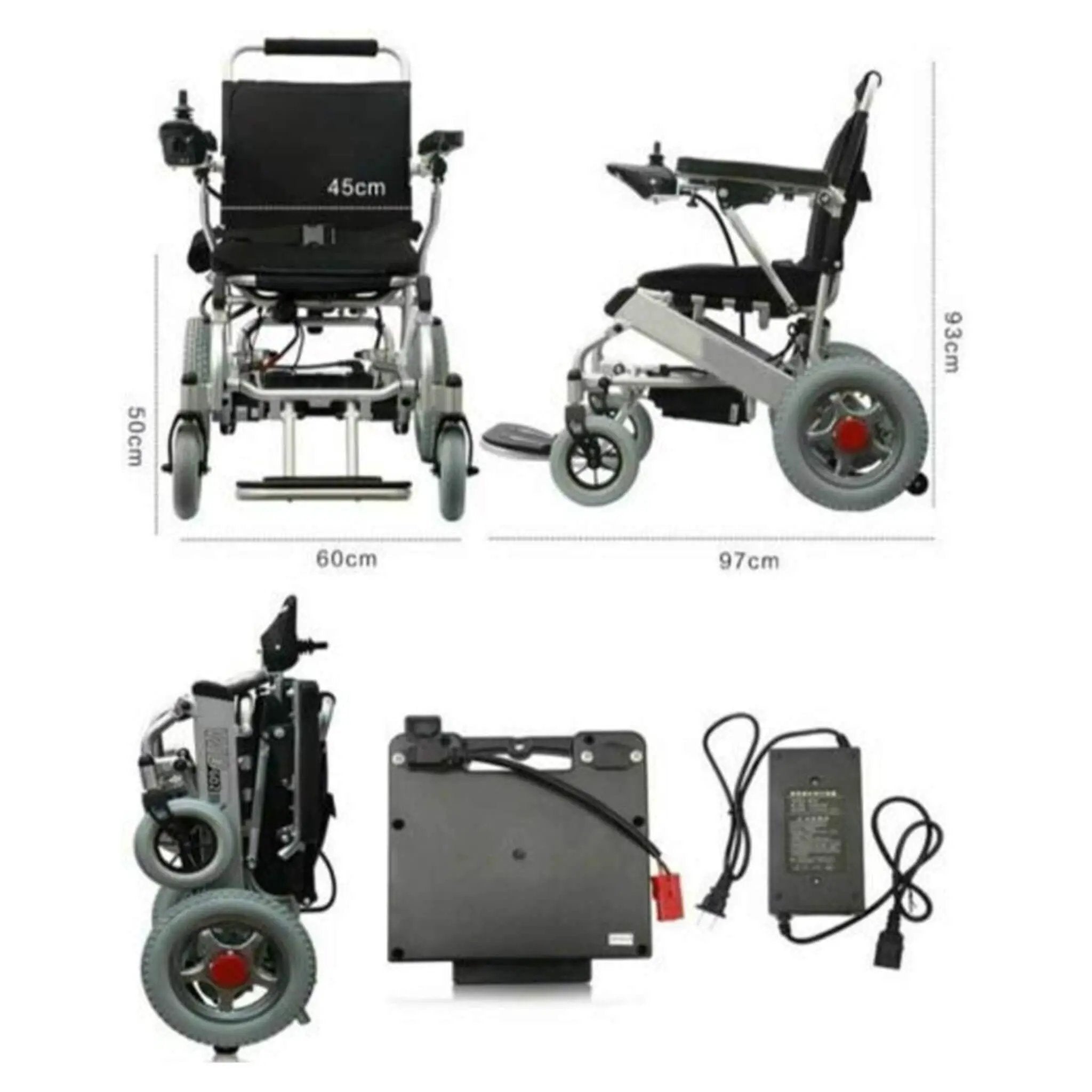 PCMOS WD602 17.5-Inch Heavy-Duty Electric Motorized Lightweight Wheelchair, 250LBS (SAK56491) by SAKSBY WHOLESALE