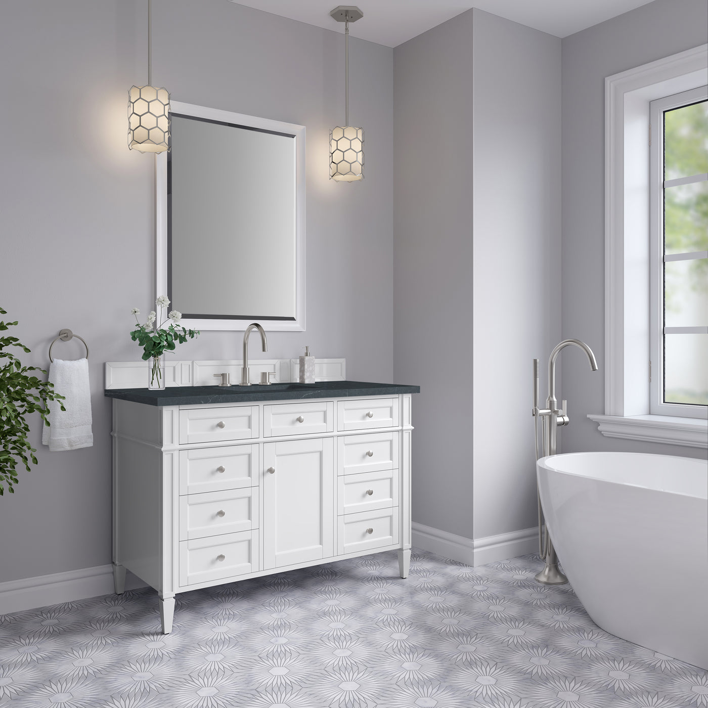 James Martin Brittany 48" Single Bathroom Vanity, Bright White by James Martin