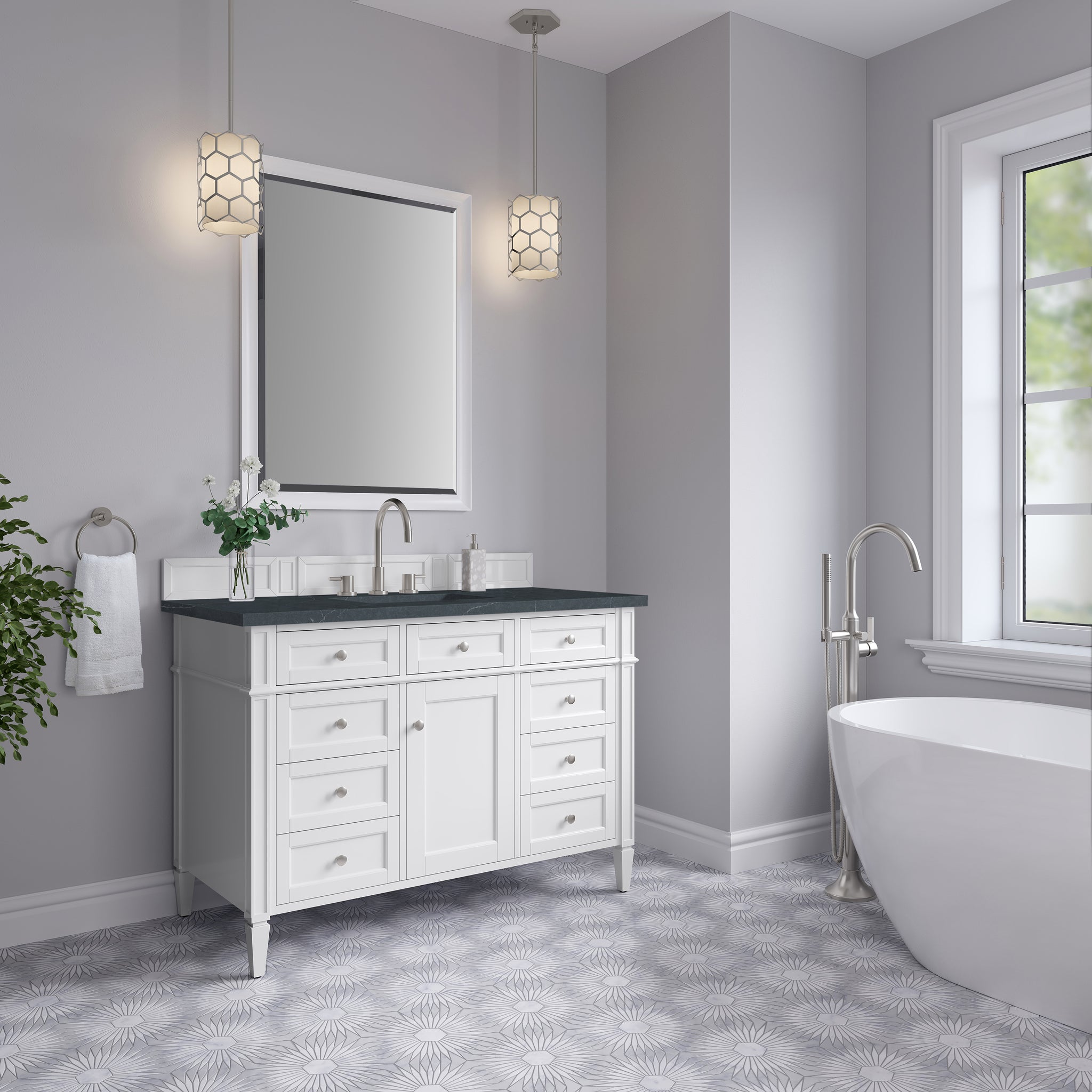 James Martin Brittany 48" Single Bathroom Vanity, Bright White by James Martin
