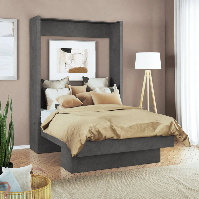 Easy-Lift Full Murphy Wall Bed in Dark Grey with Shelf by Sharicks