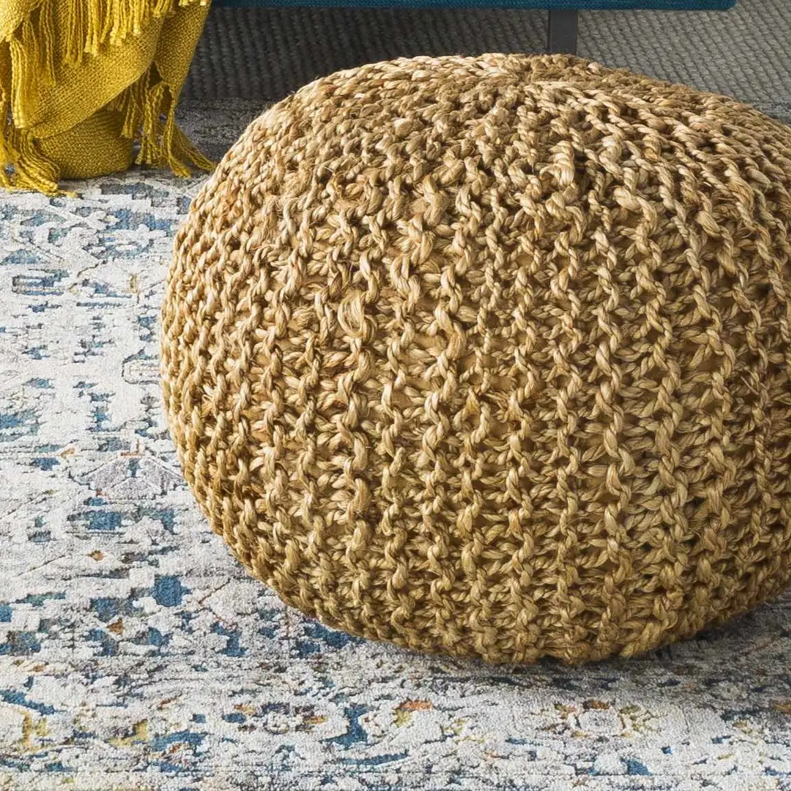 Merrittstown Cotton Knitted Pouf by Boutique Rugs