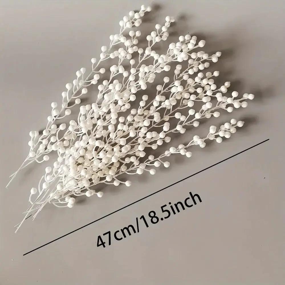 Pearl Berry Stems 10-Pack - Faux Berries for Holiday Decor by House Of Avana