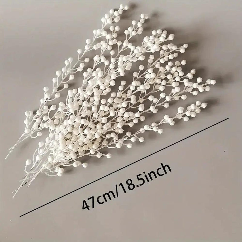 Pearl Berry Stems 10-Pack - Faux Berries for Holiday Decor by House Of Avana