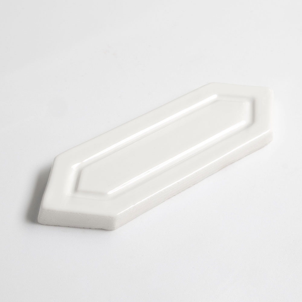 Pearl Glossy Reliefed Picket Ceramic Accent Tiles 2x6 Ceramic Glossy 2x6 Accent Tiles — 1
