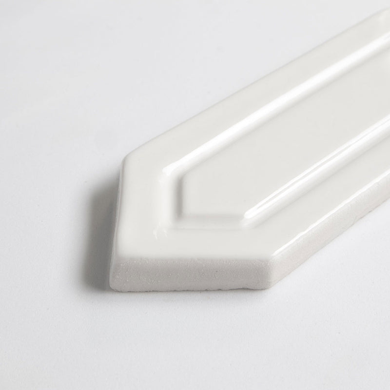 Pearl Glossy Reliefed Picket Ceramic Accent Tiles 2x6 Ceramic Glossy 2x6 Accent Tiles — 2