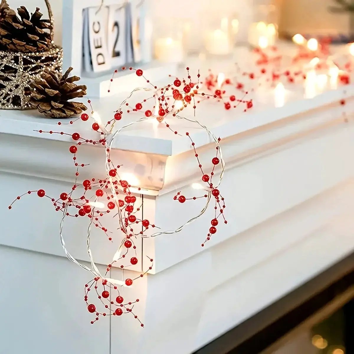 Pearl String Lights, LED, Festive Christmas Decorations by House Of Avana