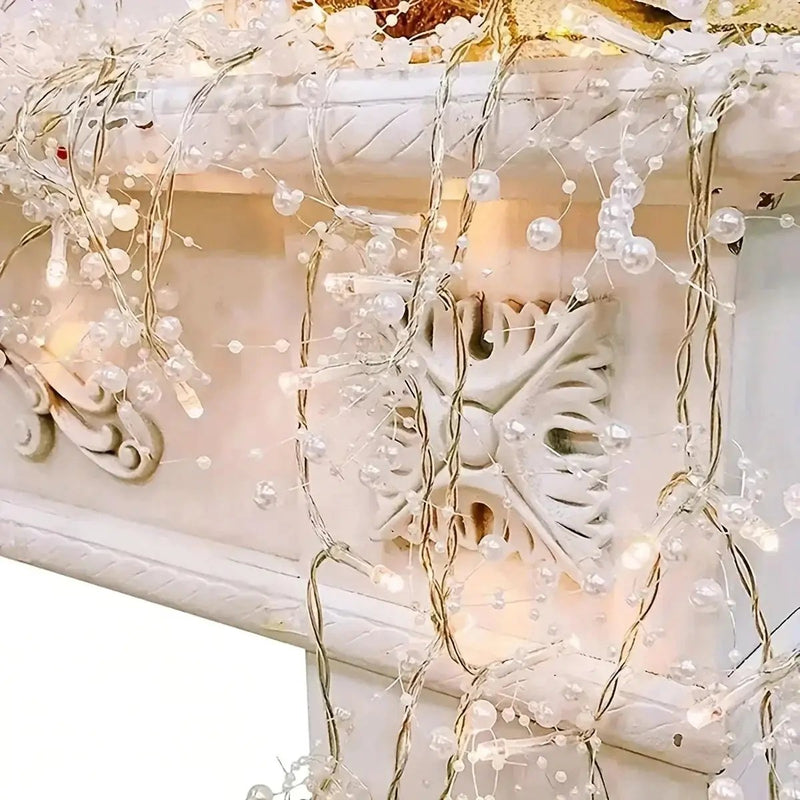 Pearl String Lights, LED, Festive Christmas Decorations by House Of Avana