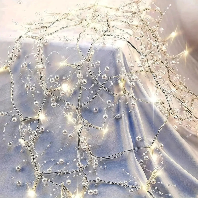 Pearl String Lights, LED, Festive Christmas Decorations by House Of Avana