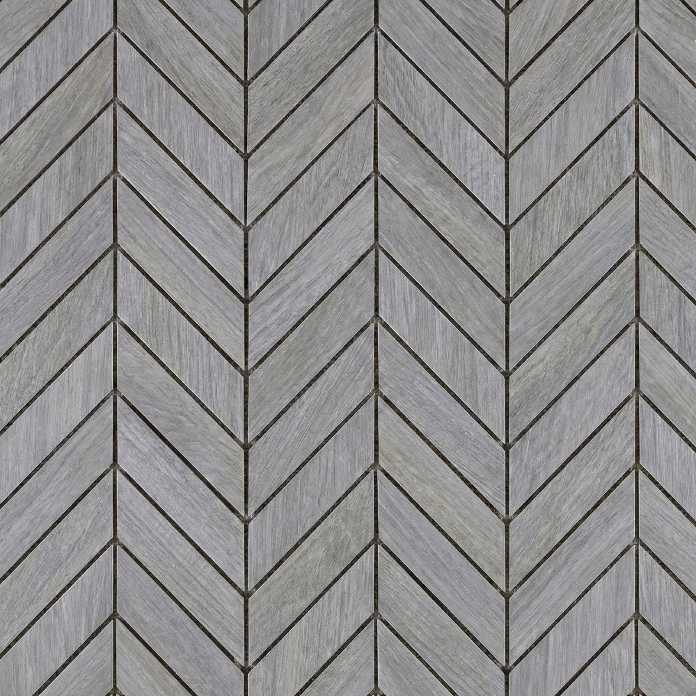 Peau D Elephant Matte Chevron Wood Look Porcelain Mosaics 17x7 3/4 Porcelain Matte 8x16 Mosaics