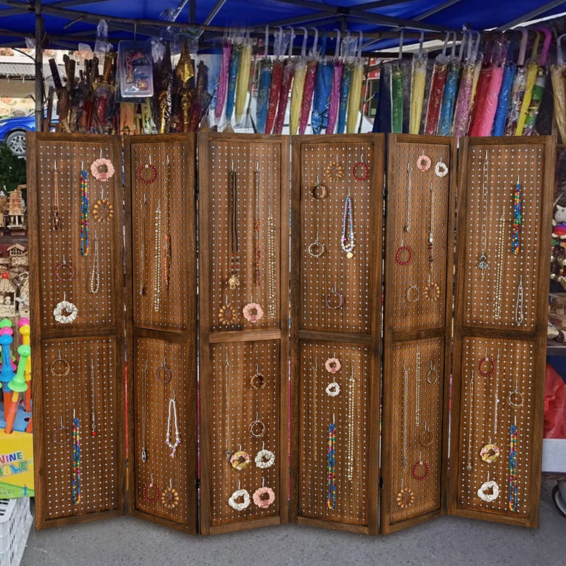 Pegboard Display with 360¬∞ Metal Hinges and Solid Wood Frame by DirectDeals