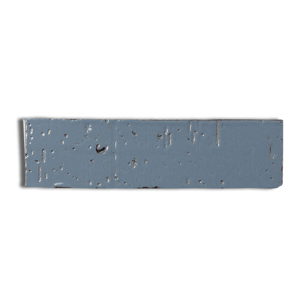Peggy Blue Glossy Subway Glazed Terracotta Tiles 2 3/4x9 3/4