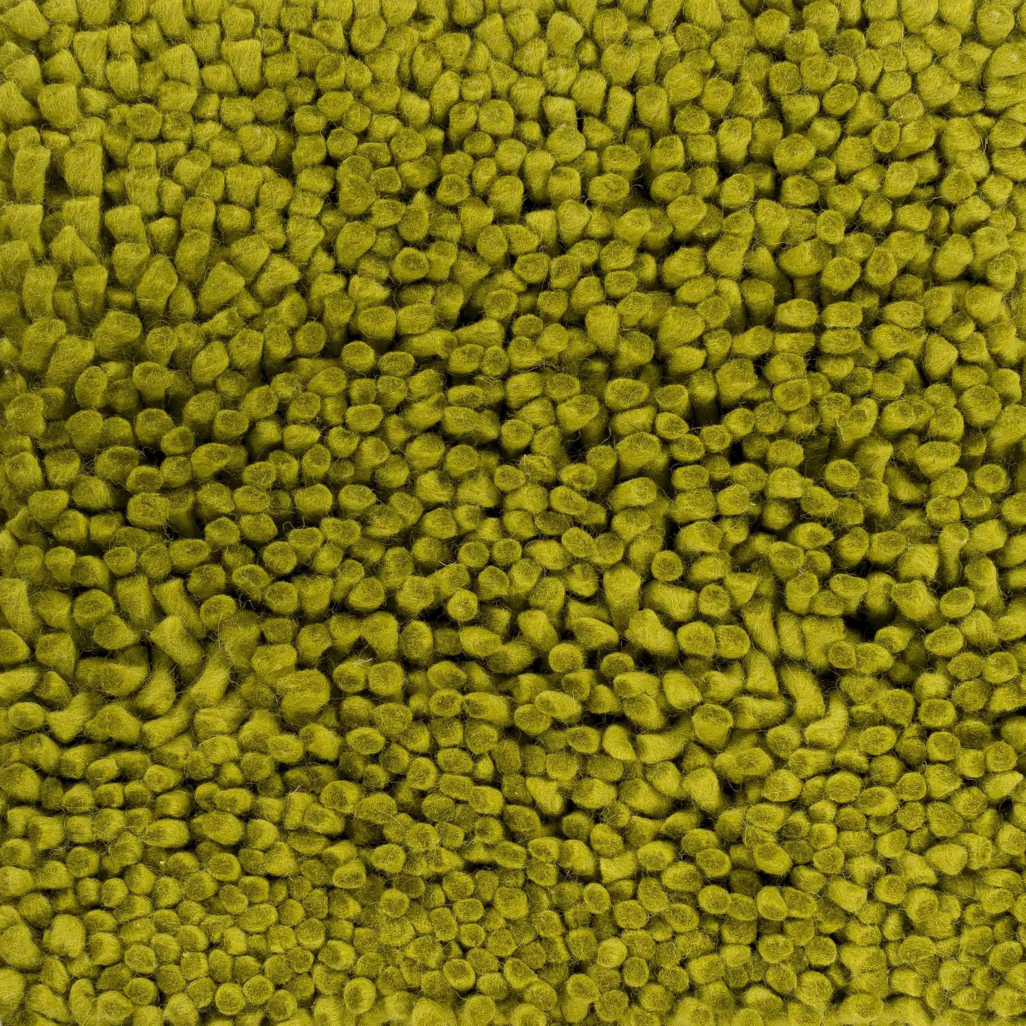 Frederika Solid Olive Green Wool Shag Rug - Clearance by Boutique Rugs