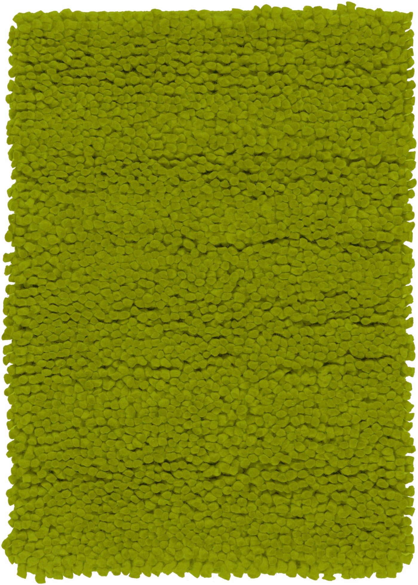 Frederika Solid Olive Green Wool Shag Rug - Clearance by Boutique Rugs