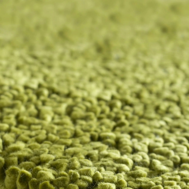 Frederika Solid Olive Green Wool Shag Rug - Clearance by Boutique Rugs