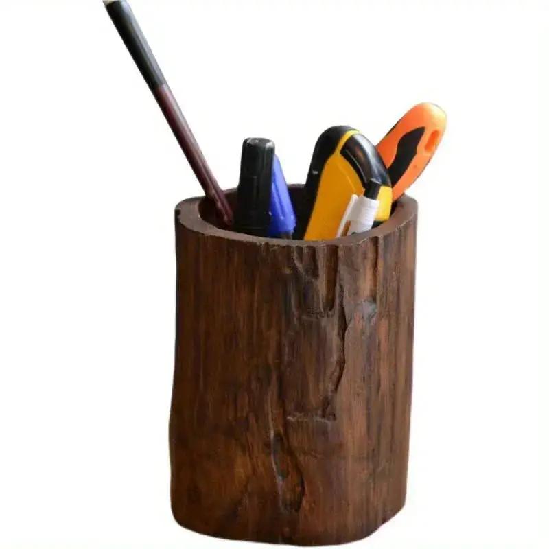 Pen Holder - Rustic Wood Small by House Of Avana
