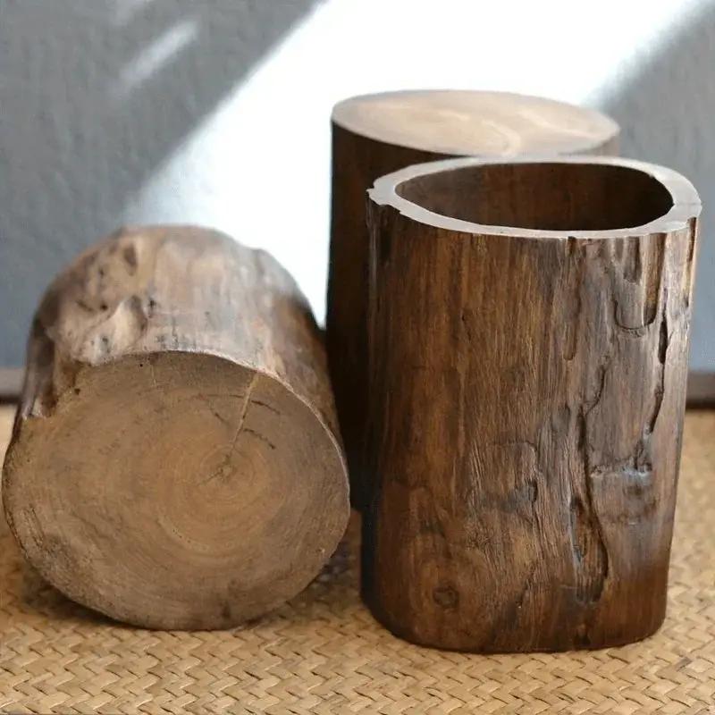Pen Holder - Rustic Wood Small by House Of Avana