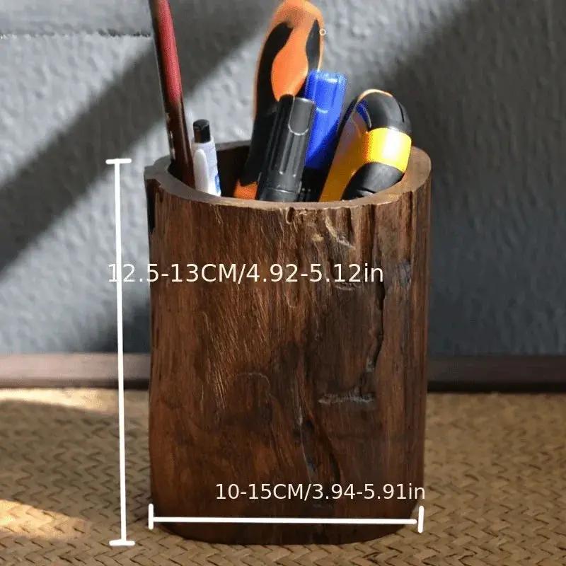 Pen Holder - Rustic Wood Small by House Of Avana
