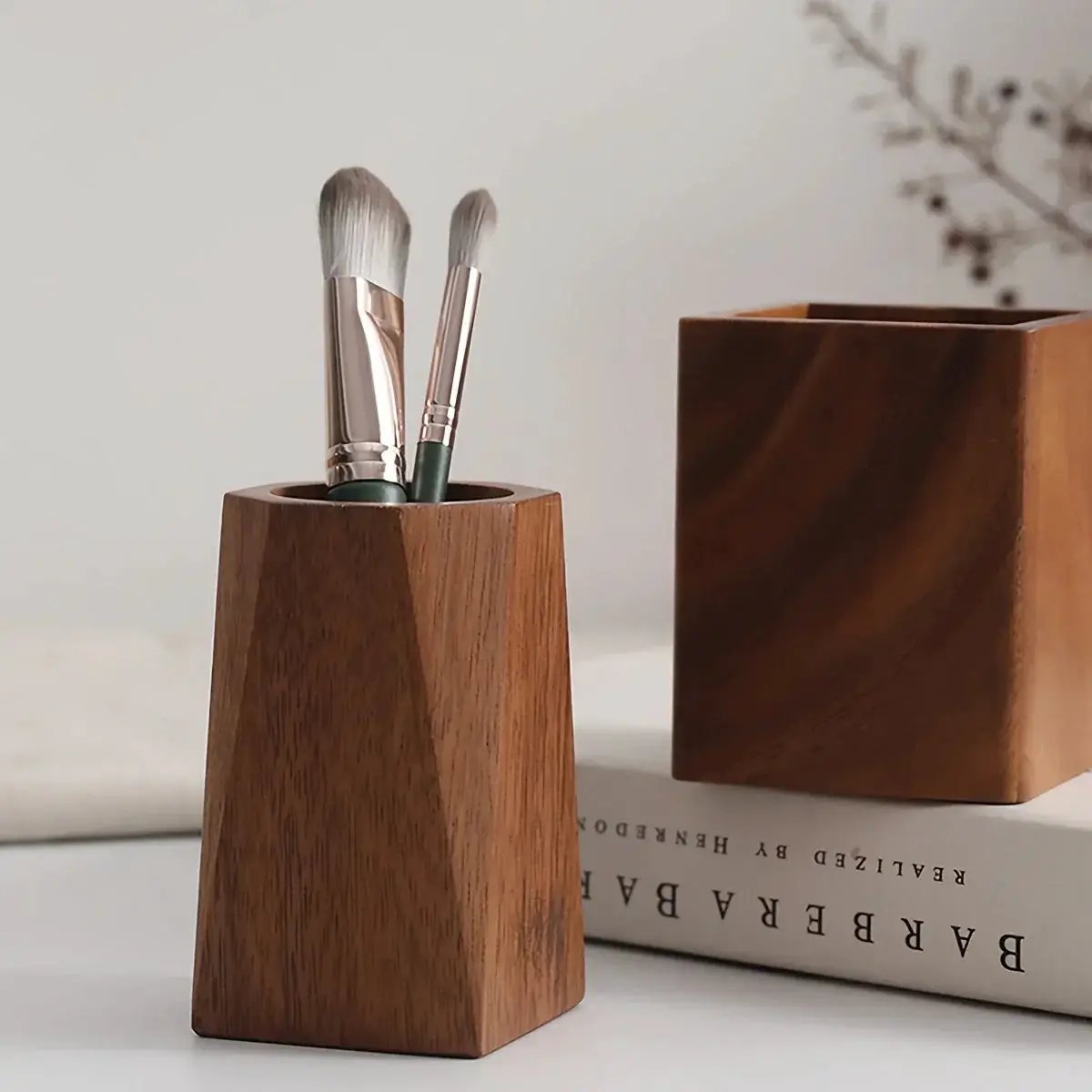 Pen Holder - Vintage Wooden Blue by House Of Avana