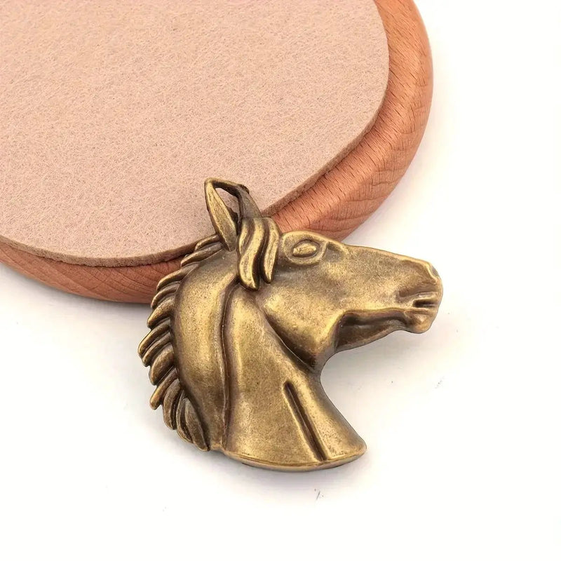 Pendant - Aged Metal Horse Head 5.1CM by House Of Avana