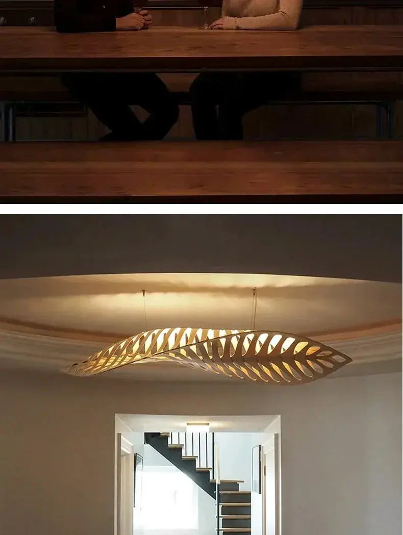 Pendant Lamp - Minimalist Wood Fish Bone by House Of Avana