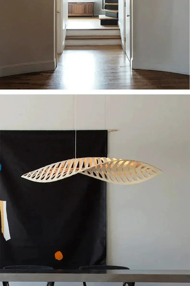 Pendant Lamp - Minimalist Wood Fish Bone by House Of Avana