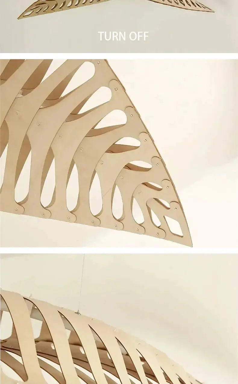 Pendant Lamp - Minimalist Wood Fish Bone by House Of Avana