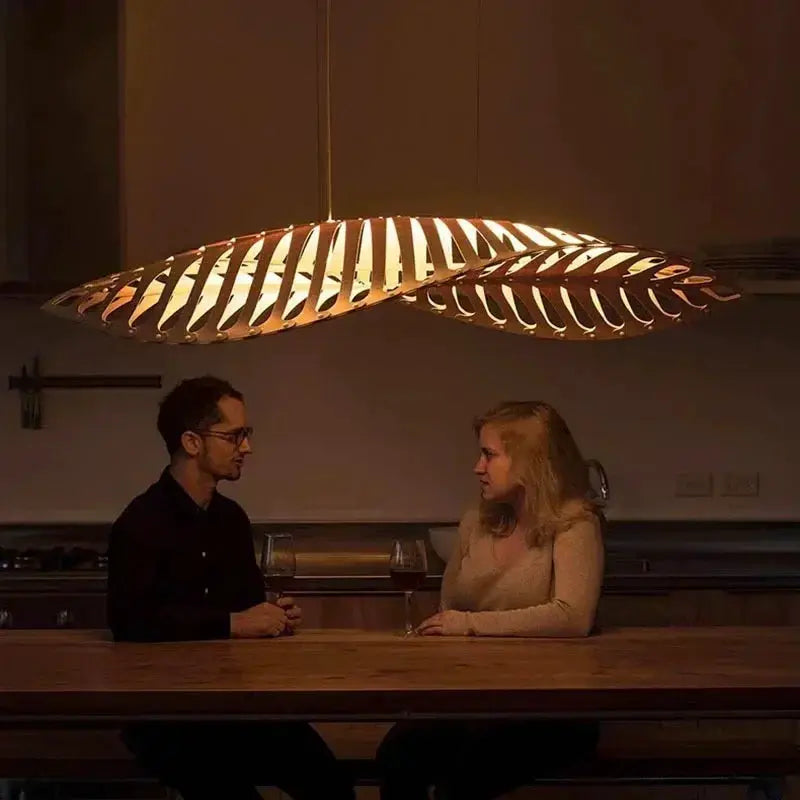 Pendant Lamp - Minimalist Wood Fish Bone by House Of Avana