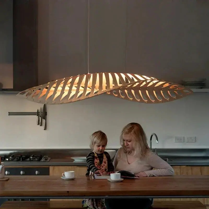 Pendant Lamp - Minimalist Wood Fish Bone by House Of Avana