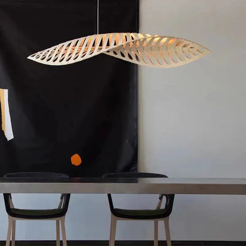Pendant Lamp - Minimalist Wood Fish Bone by House Of Avana