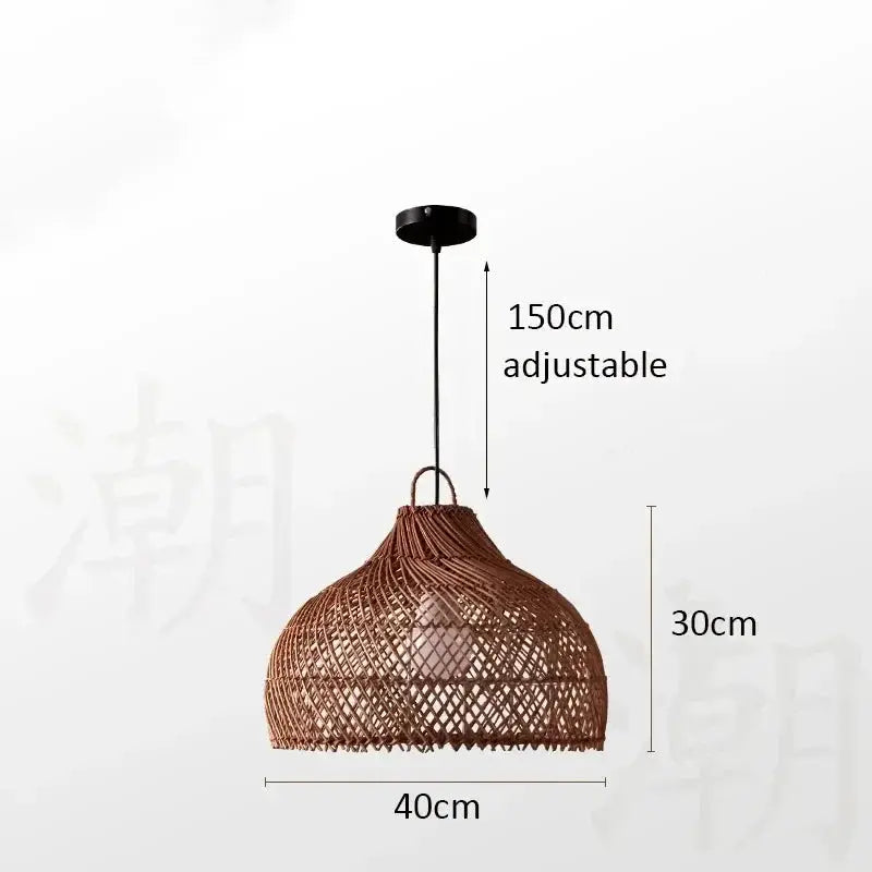 Pendant Lamp - Vintage Wicker Rattan by House Of Avana