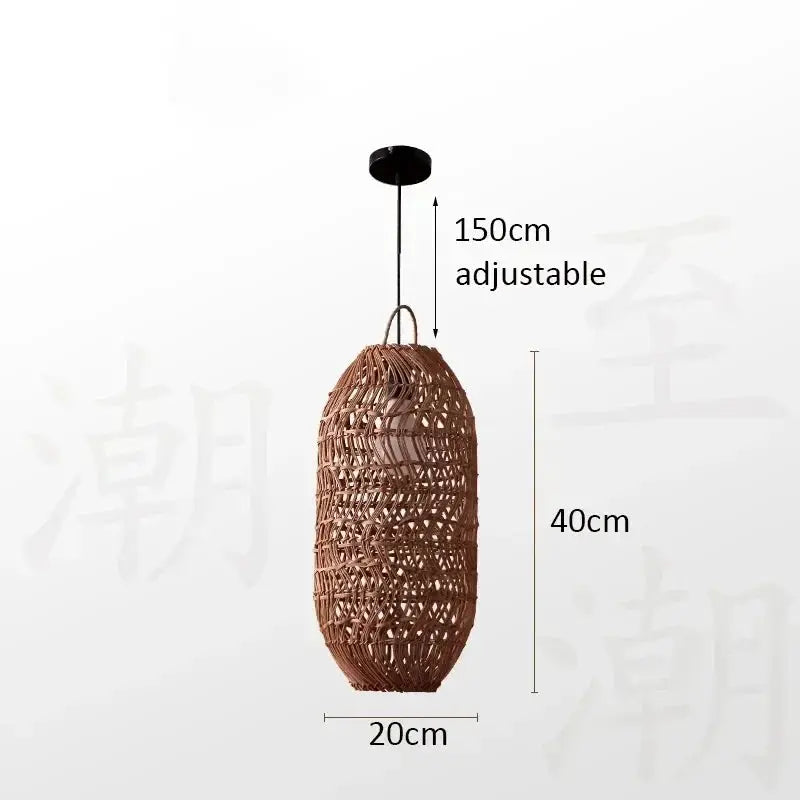 Pendant Lamp - Vintage Wicker Rattan by House Of Avana