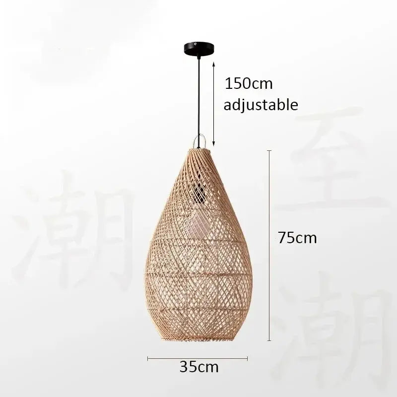 Pendant Lamp - Vintage Wicker Rattan by House Of Avana