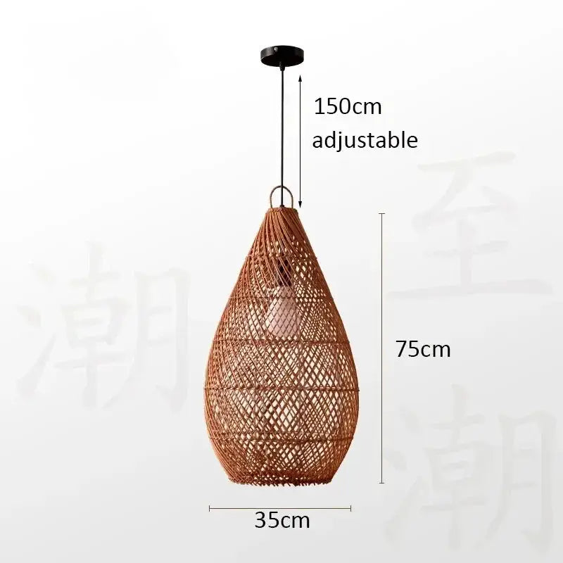 Pendant Lamp - Vintage Wicker Rattan by House Of Avana