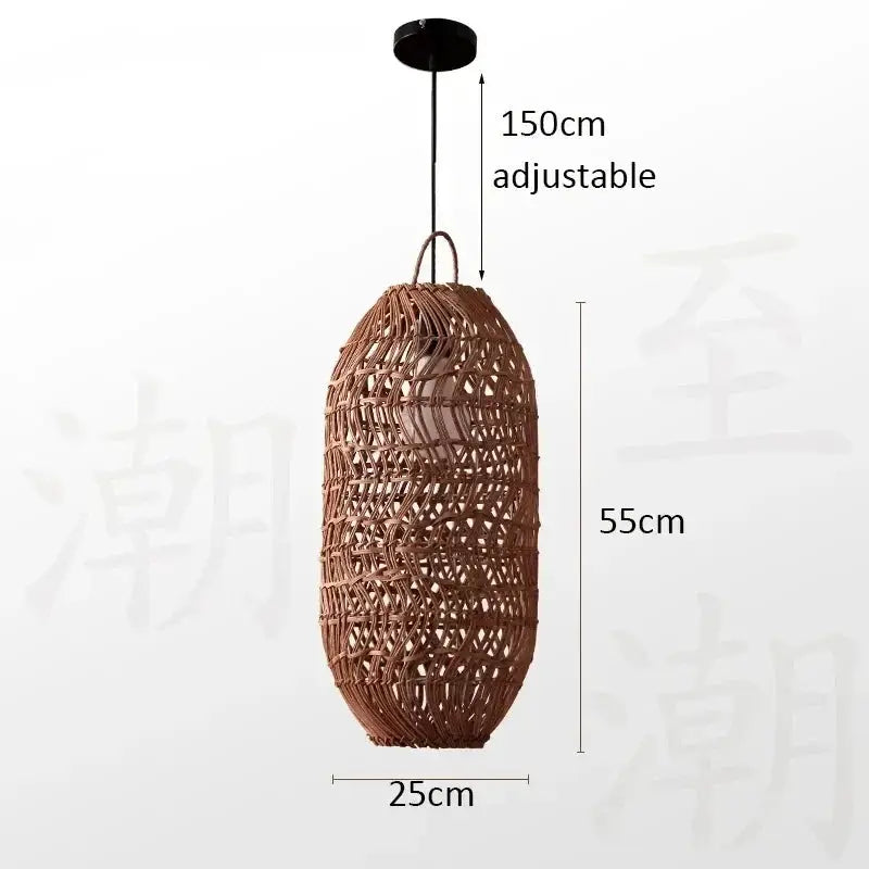 Pendant Lamp - Vintage Wicker Rattan by House Of Avana