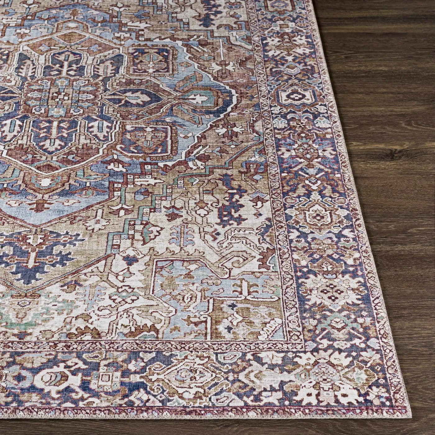 Neyland Iris Olive & Brown Area Rug 2360 by Boutique Rugs