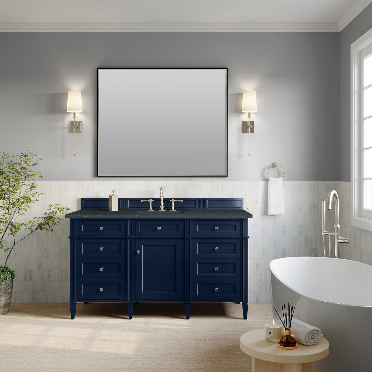 James Martin Brittany 60" Single Bathroom Vanity, Victory Blue, view 18
