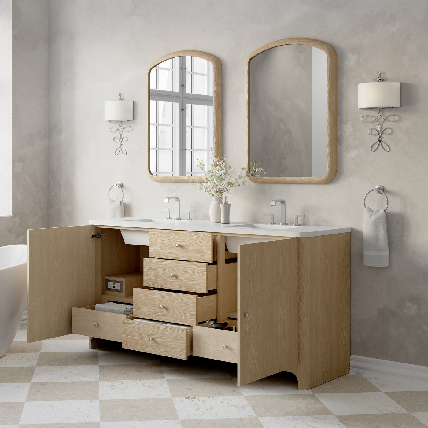 James Martin Gracyn 72" Double Bathroom Vanity, Coastal Driftwood by James Martin