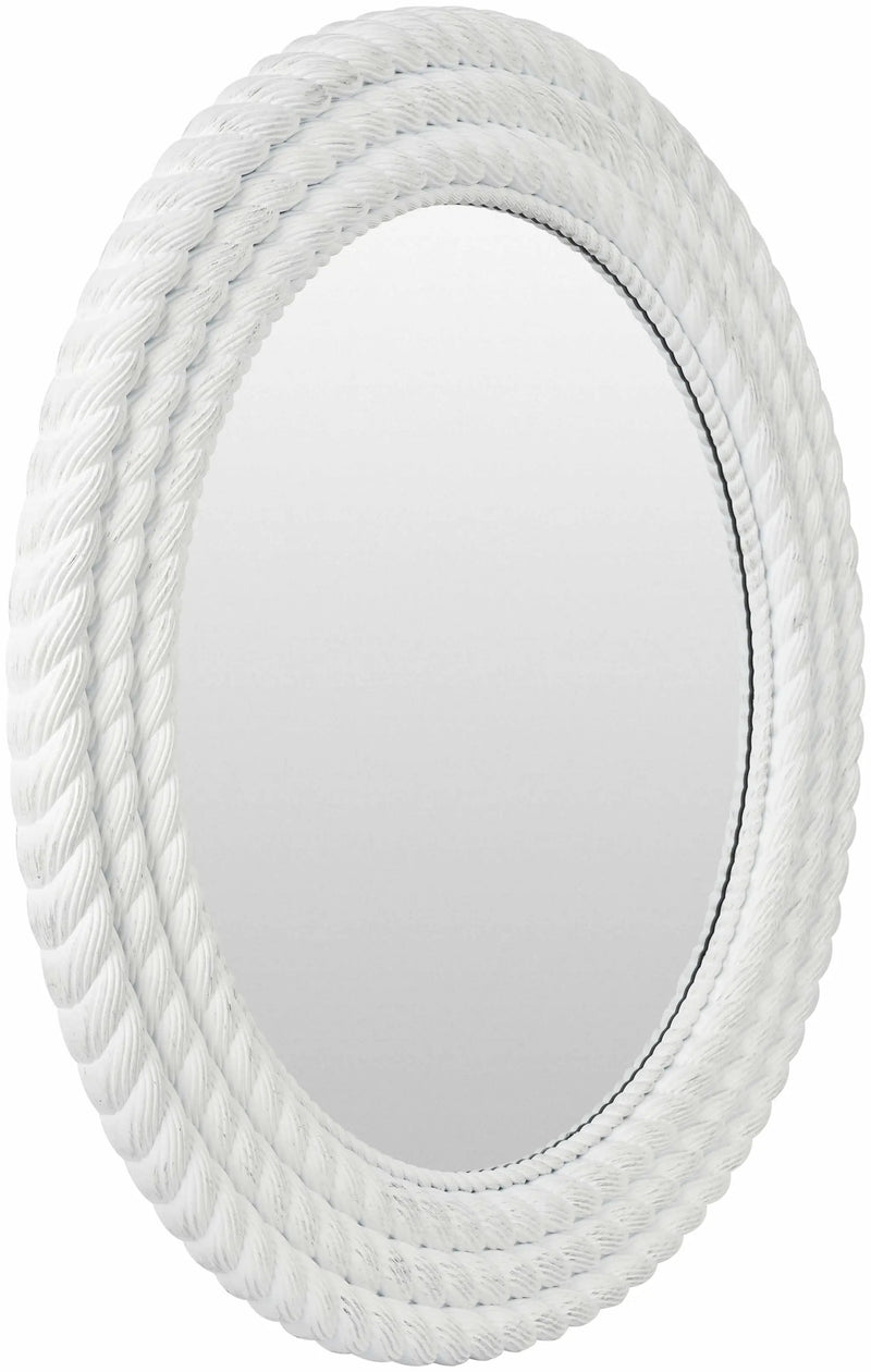 Polverigi Round White Mirror - Clearance by Boutique Rugs