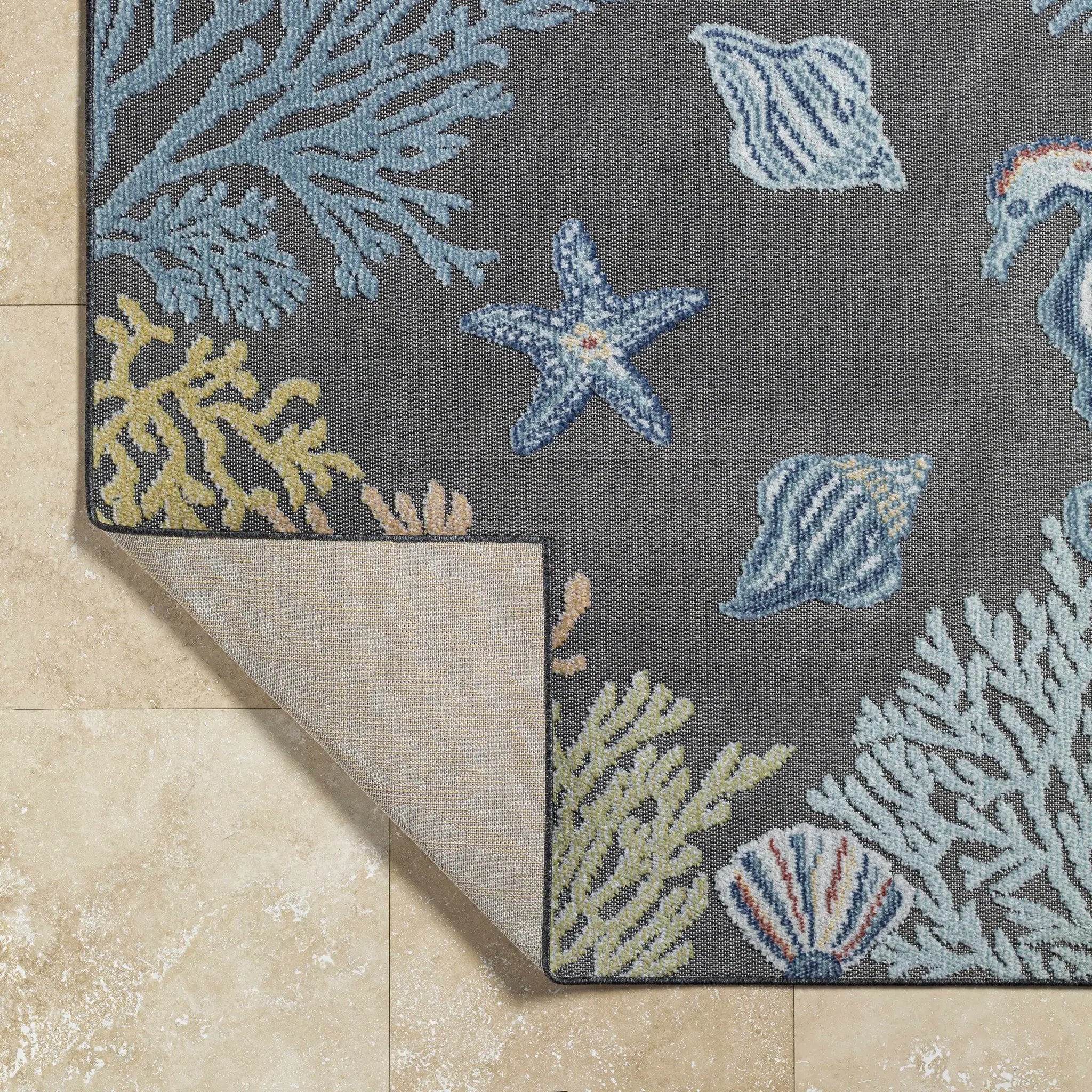 Pasca Charcoal Outdoor Area Rug - Clearance by Boutique Rugs