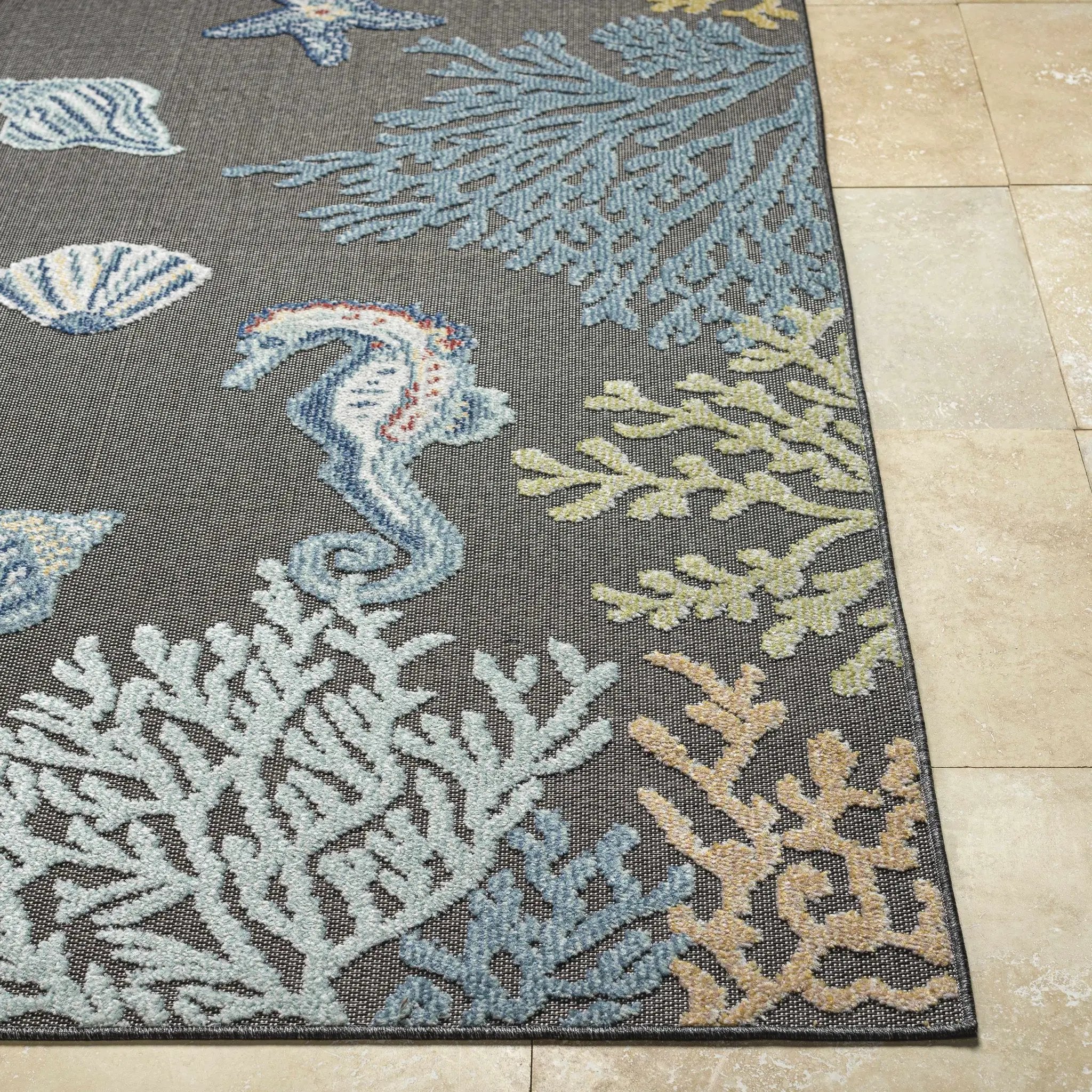Pasca Charcoal Outdoor Area Rug - Clearance by Boutique Rugs