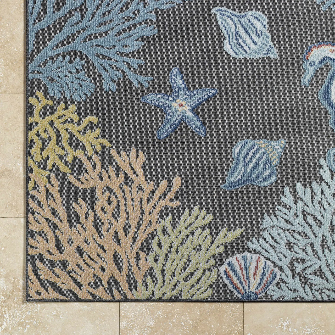 Pasca Charcoal Outdoor Area Rug - Clearance by Boutique Rugs