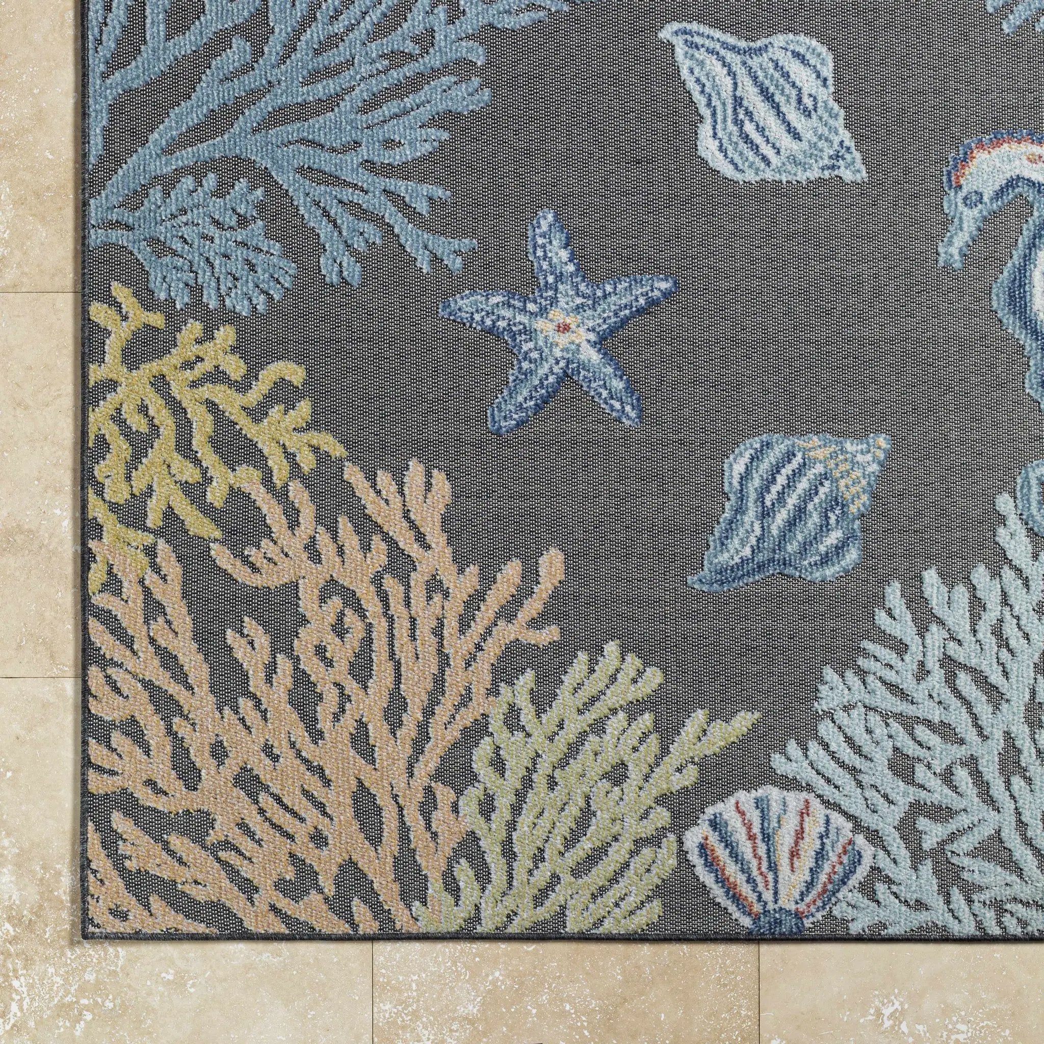 Pasca Charcoal Outdoor Area Rug - Clearance by Boutique Rugs