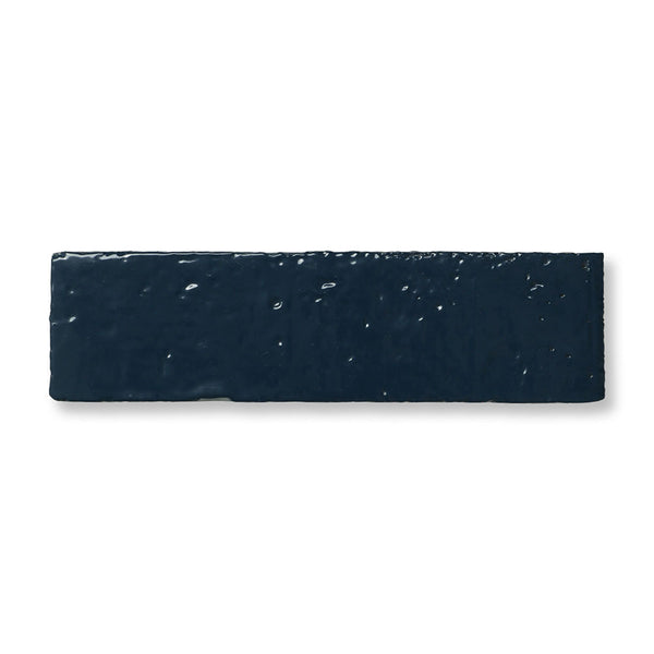 Pickford Blue Glossy Subway Glazed Terracotta Tiles 2 3/4x9 3/4