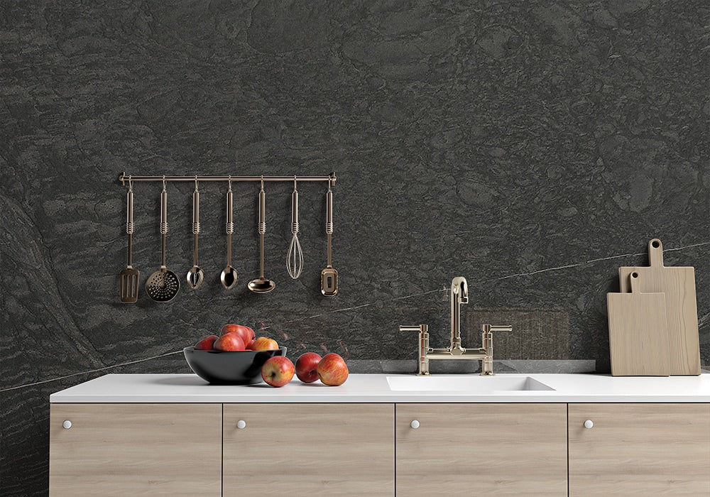Pietra Cardoso Honed Slate Slab Random room scene 2