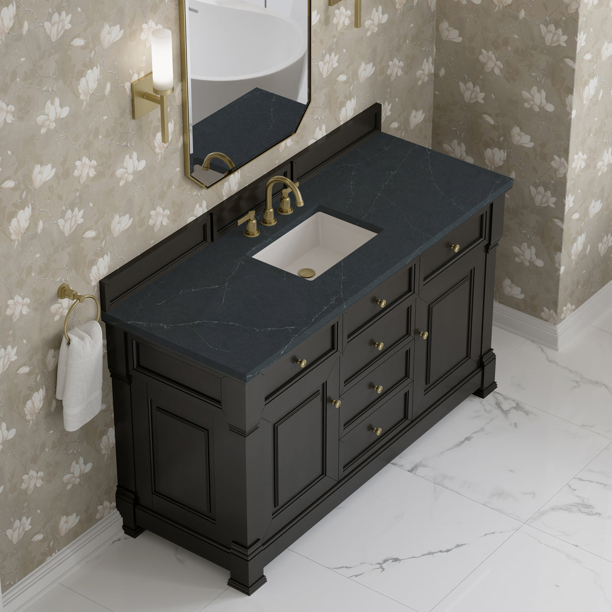 James Martin Brookfield 60" Single Bathroom Vanity, Black Onyx, view 29