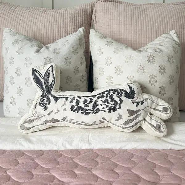 Leaping Easter Bunny Pillow by Decor Steals