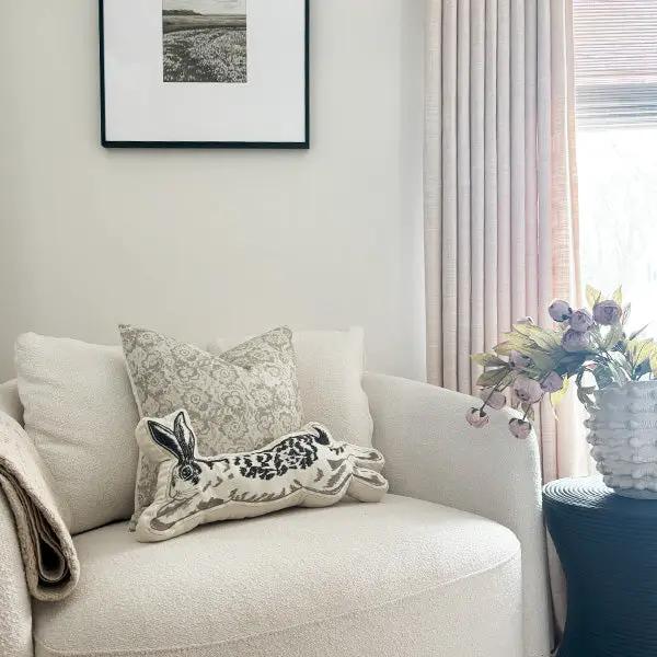 Leaping Easter Bunny Pillow by Decor Steals